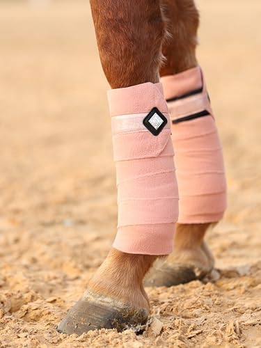 Horse Polo Wraps Upgrade with Bling Leg Wraps for Horses 4-Pack Fleece Leg Wraps Stable Supplies-Salmon Rose L