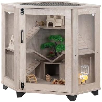 unipaws Chinchillas Hedgehog Cage with Ramp and House with Waterproof Mats