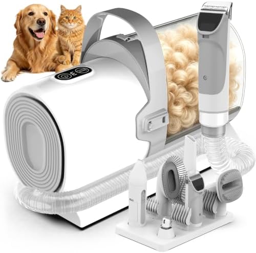 Dog Grooming Vacuum Kit, 7-in-1 Pet Hair Vacuum for Shedding