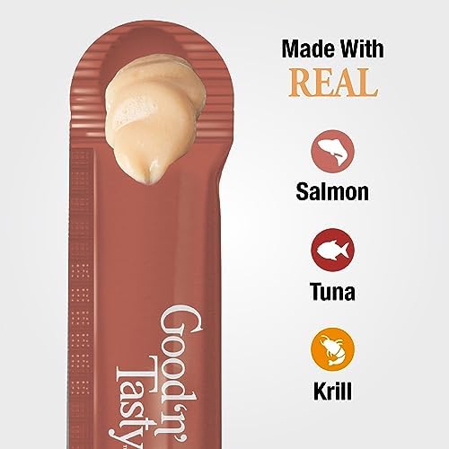 Good 'n' Tasty Savory Spoonables Cat Treat, Salmon Tuna Krill, 6 Count