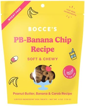 Bocce's Bakery PB Banana Chip Soft & Chewy Dog Treats (PB, Banana & Carob)