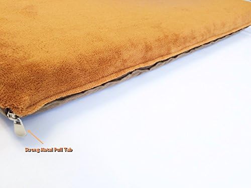 Luxurious Memory Foam Pet Dog Bed with Inner Waterproof Case and External Cover for Small to Medium Dogs + Free 2nd Cover (34"x27"x3" Coral Fleece - Sudan Brown)