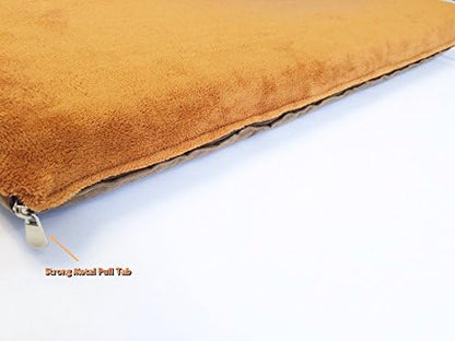 Luxurious Memory Foam Pet Dog Bed with Inner Waterproof Case and External Cover for Small to Medium Dogs + Free 2nd Cover (34"x27"x3" Coral Fleece - Sudan Brown)