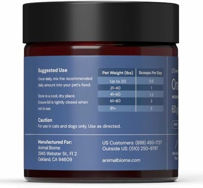 Animal Biome Dog & Cat Dental Powder, Kelp Prebiotic Food Topper, 60g