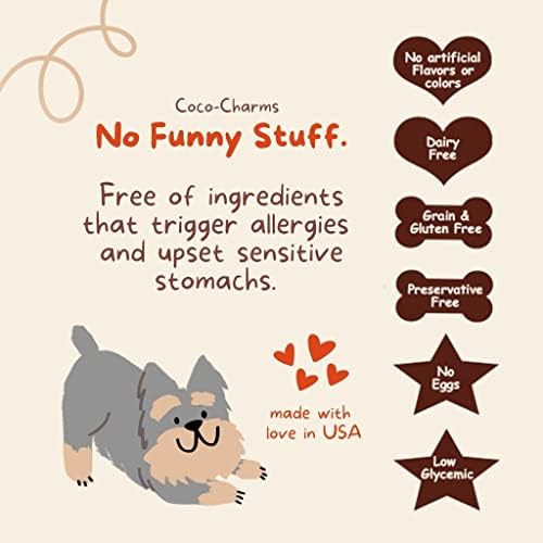 CocoTherapy Blueberry Cobbler Coco-Charms Dog Training Treats, 5 Ounces, Organic, Made in The USA (3 Pack)