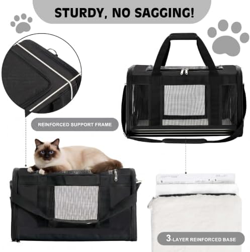Extra-Large Cat Carrier, Soft-Sided Collapsible Pet Carrier up to 22 lbs