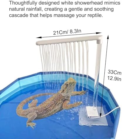 Large Electric Bearded Dragon Pool, Electric Bathtub for Bearded Dragons, Bearded Dragon Swimming Pool with Faucet, Bearded Dragon Accessories