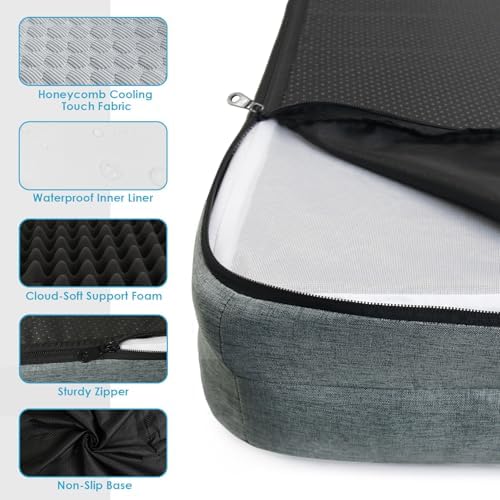 Dog Cooling Mat for Extra Large Dog, Elevated Bolster Sofa Bed