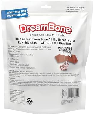 DreamBone Medium Bone Rawhide-Free Dog Treats With Real Protein, 4 Count