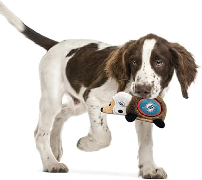 NFL Miami Dolphins Plush Hedgehog Toy for Dogs & Cats, Cool Soft Pet Toy for Fun and Interactive Play, Dog Chew Toy with Squeaker, Licensed Hot Pet Toy