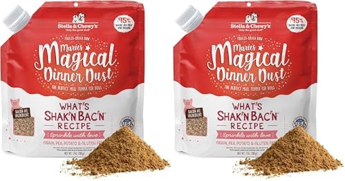 Stella & Chewy's Freeze-Dried Raw Marie's Magical Dinner Dust - Premium Bacon Dog Food Topper with Organic Fruits & Vegetables - Perfect for Picky Eaters - 7oz,(Pack of 2)