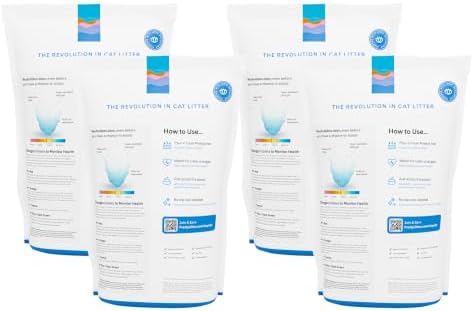 PrettyLitter Health Monitoring Cat Litter, Lotus Flower, 4-Pack, 6 lb. Bags