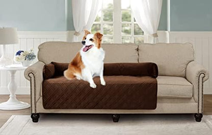 Brilliant Sunshine Chocolate Velvet Dog Sofa Slipcover, Extra Large