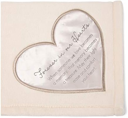 Pavilion Gift Company Forever in Our Hearts-50x60 Super Soft Royal Plush Throw Blanket, Cream