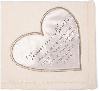 Pavilion Gift Company Forever in Our Hearts-50x60 Super Soft Royal Plush Throw Blanket, Cream