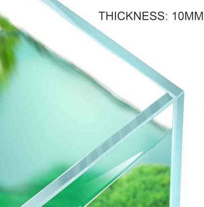 LYPHARD AQUARIUMS 33 Gallon Cube Rimless Aquarium, Ultra Clear Low Iron Large Fish Tank, L19.7×W19.7×H19.7 Glass Thickness 8mm with EVA Foam Leveling Mat