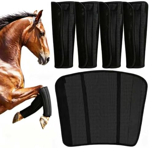 Horse Fly Boots,Fly Boots for Horses Set,Reduce Stomping (Black)