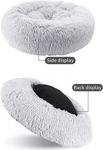 Nisrada Dog Bed for Small Medium Large Dogs, 27 inch Calming Dogs Bed, Washable-Round Cozy Soft Pet Bed for Puppy and Kitten with Slip-Resistant Bottom