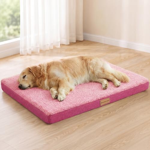 Patas Lague Orthopedic Large Dog Bed Washable Pet Sofa Mat 48''X30'' Pink