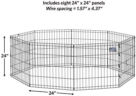 Midwest 24-Inch Exercise Pen, No Door, 16 Sq Ft Play Area