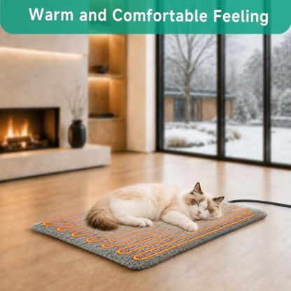 Smart Heated Cat Bed Cave Pet House Cushion Indoor Cats & Small Dogs, Washable & Foldable, 17.72x13.8 inches, Gray S
