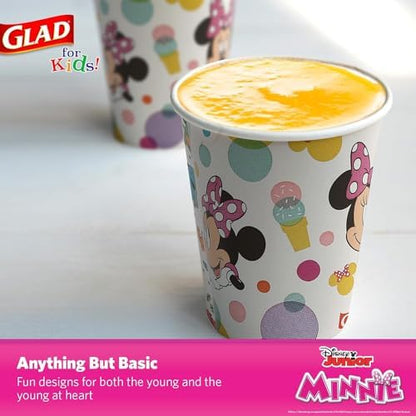 Glad for Kids Disney Minnie Mouse Paper Cups, Dots, 9 Oz, 24 Ct, 10-Pk
