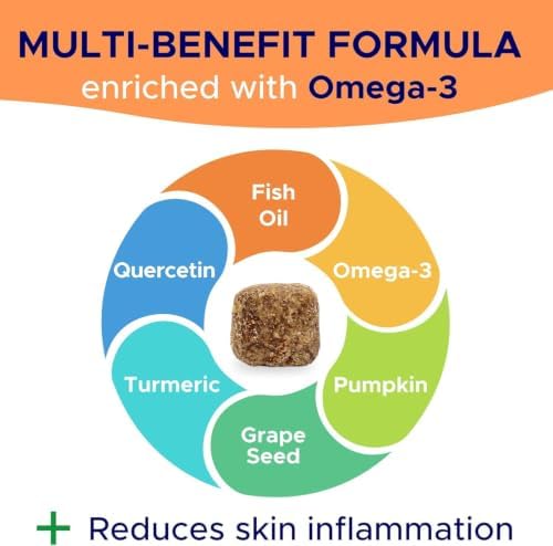 Dog Allergy Relief Chews - Anti-Itch Skin & Coat Supplement with Omega 3