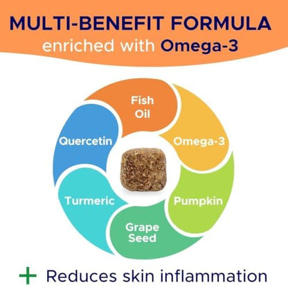 Dog Allergy Relief Chews - Anti-Itch Skin & Coat Supplement with Omega 3