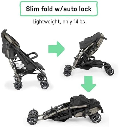Ingenuity 3Dlite Jewel Convenience Stroller – Lightweight Folding Stroller with Car Seat Compatibility, Extra-Large Canopy & Storage