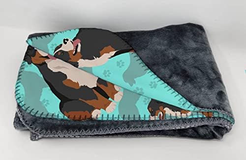 Caroline's Treasures MLM1001TBLT Bernese Mountain Dog Soft Travel Blanket with Bag Airplane Blanket, Indoor Outdoor Camping Blanket for Traveling, Picnics, Beach Trips, Concerts