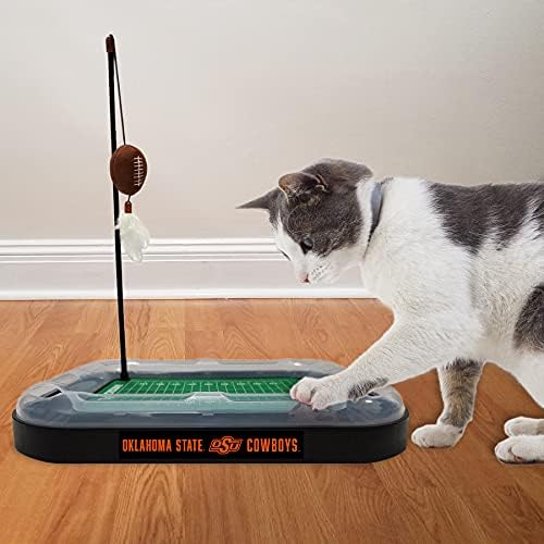 Pets First 5-in-1 Cat Toy: Scratcher, Wand, Plush Football & Feathers with Catnip & Interactive Cat Ball Bell