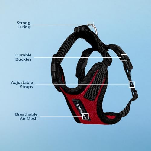 Voyager Step-in Lock Dog Harness - Red/Black Trim, Small
