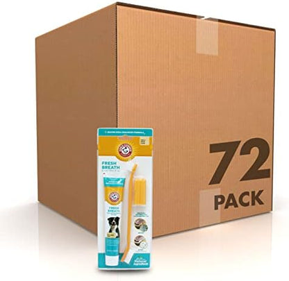 Arm & Hammer Fresh Breath Dog Dental Kit, Vanilla Ginger, 2.5 Oz, 72-Pack