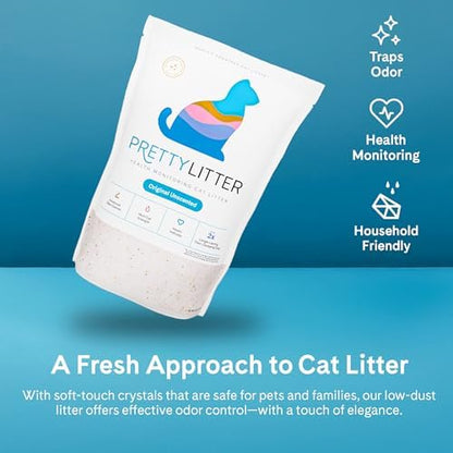 PrettyLitter Health Monitoring Cat Litter, Unscented, 6-Pack, 6 lb. Bags