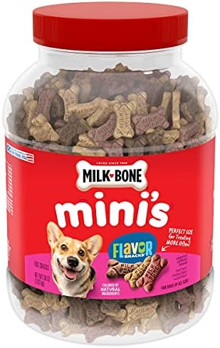 Milk-Bone Mini's Flavor Snacks Dog Treats Bundle: 36 Ounce Canister + 2 Refill Packs