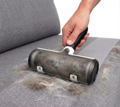 Reusable Pet Hair Remover Pro - Dog & Cat Hair Remover for Furniture, Couch, Carpet & Bedding - Professional Lint Roller for Pet Fur & Upholstery (Black)