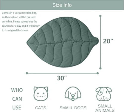30 X 20 Inch Leaf Shaped Cotton Cat Bed Pad + 3 PCS Cotton Rope Cat Toys for Indoor Cats