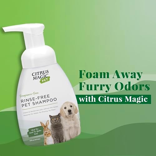 Citrus Magic Pet Rinse-Free Pet Shampoo, 8 Fluid Ounce