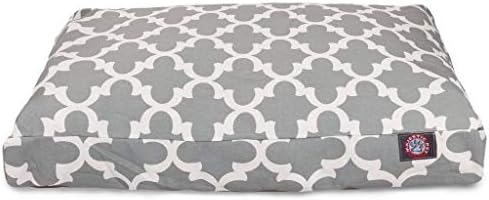 Majestic Pet Rectangular Dog Bed, Medium, 36x29x4 in, Washable, Gray