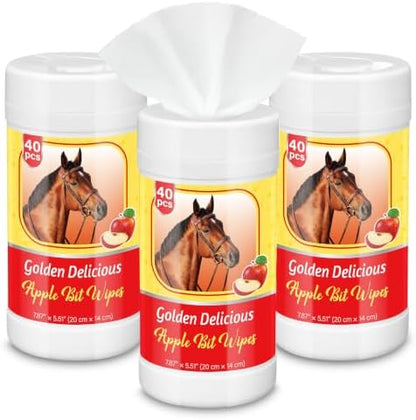 Threlaco 3 Pack Horse Bit Wipes, Apple Horse Bit Cleaners