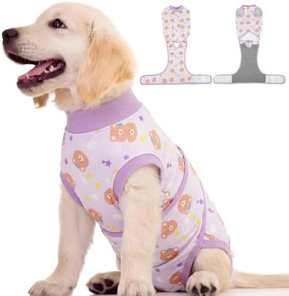 Kuoser Dog Surgery Recovery Suit, Soft Breathable Dog Recovery Suit for Female Spay Male Nueuter, Anti Licking Puppy Onesie Pet Surgical Suit for Dogs Abdominal Wounds Skin Disease, Bear XS