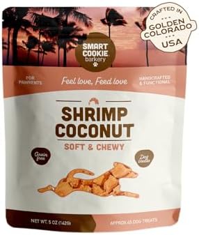 Smart Cookie Healthy Soft Dog Treats - Shrimp & Coconut - Grain Free Limited Ingredient Training Treats for Dogs with Sensitive Stomach & Allergies, Natural Novel Protein, Made in the USA (5oz.)