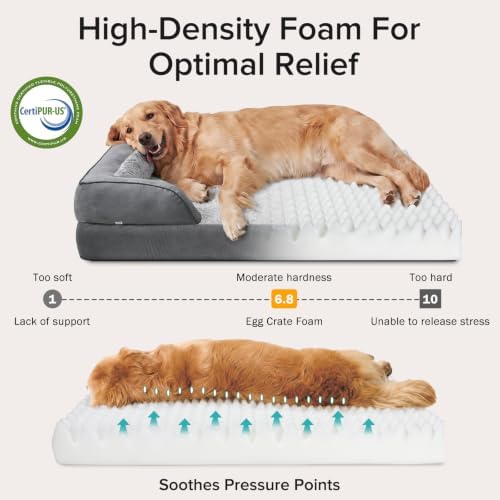 INVENHO Orthopedic Extra Large Dog Bed, XXL Waterproof Dog Sofa, Egg-Crate Foam Couch with Washable Removable Cover, Waterproof Lining and Nonskid Bottom