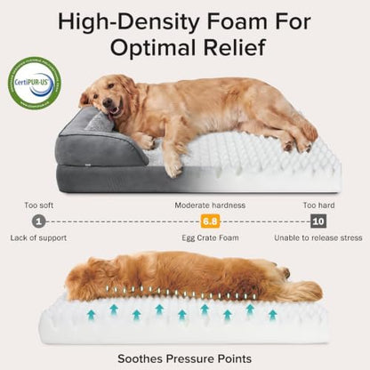 INVENHO Orthopedic Dog Beds Large Sized, XL Washable Dog Sofa with Egg-Crate Foam, Waterproof Lining and Non-Skid Bottom