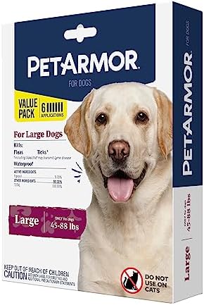 PetArmor Flea & Tick Topical Dogs 45-88 lbs, Fipronil, 6-Month