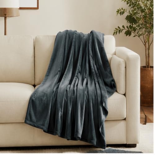Vesgantti Graphite Lightweight Throw Blanket for Bed & Couch, 50x60