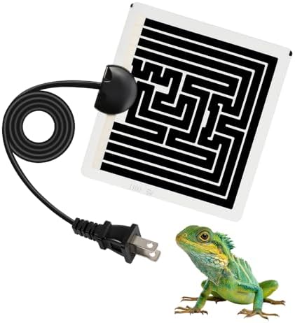 Reptile Heating Pad 6 x 5.5 Inch Reptile Heat Mat with Rapid and Even Heating Reptile Heat Pad Under Tank Terrarium Heat Mat for Reptile Turtle Snake Lizard 5 Watt