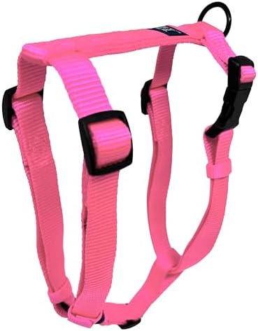 Hamilton Adjustable Nylon Dog Harness, X Large 1" x 40-50", Hot Pink
