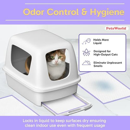 PetsWorld Universal Fit Cat Pad Refills for Litter Box, Fresh Scent, Odor Control, Pack of 400