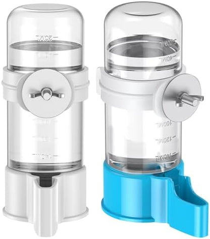 Pawfly 2 Pcs Bird Water Dispenser, Automatic Bird Water Feeder, Plastic Bird Cage Water Dispenser, White&Blue Parrot Waterer for Parakeet Cockatiel Budgie Lovebirds (Not Fit for Food Feeding)